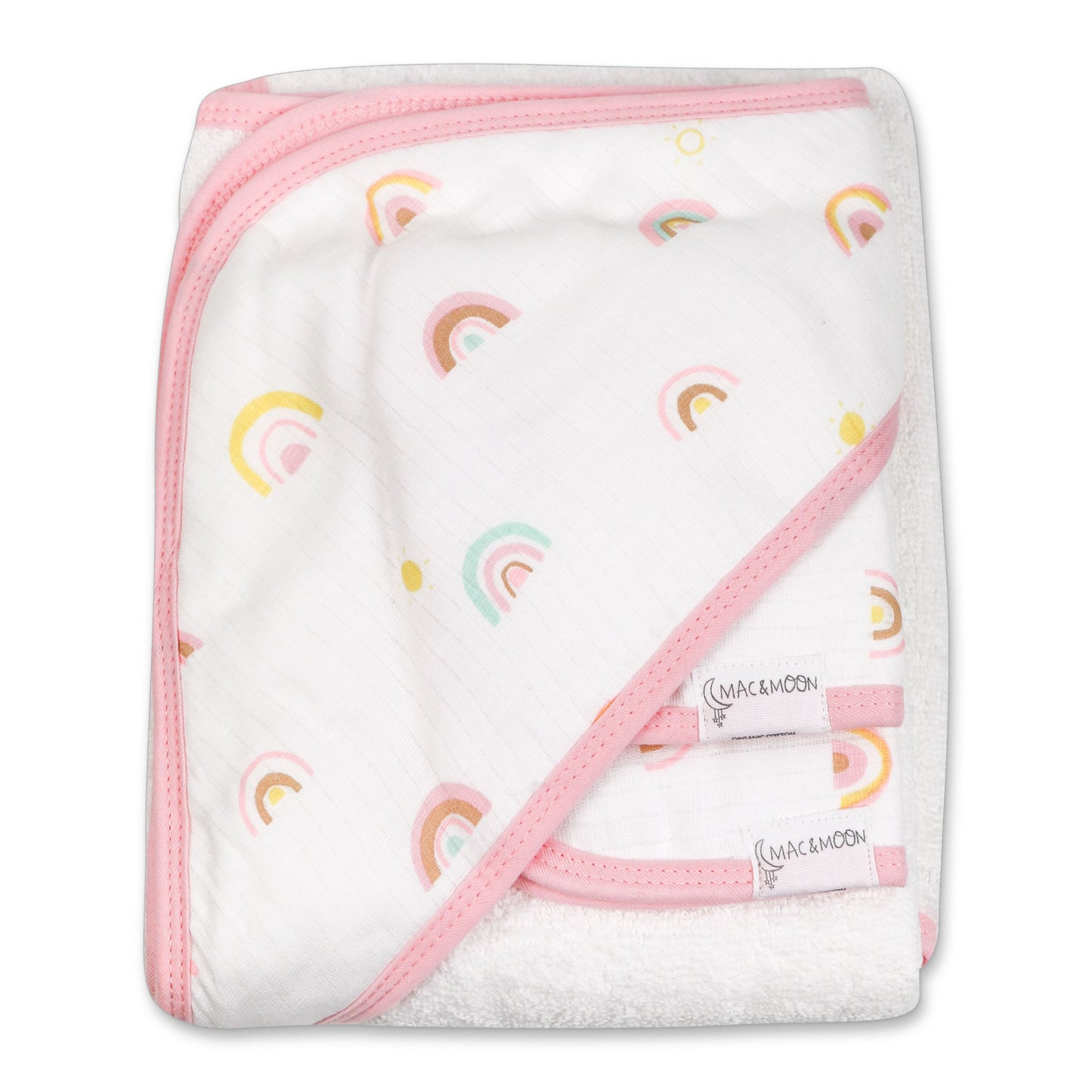 Organic Cotton Bath Time Set in Rainbow Print