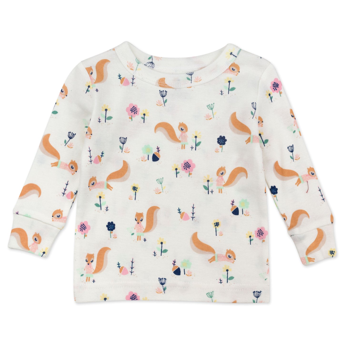 4-Piece Organic Cotton Pajama Set in Squirrel Print