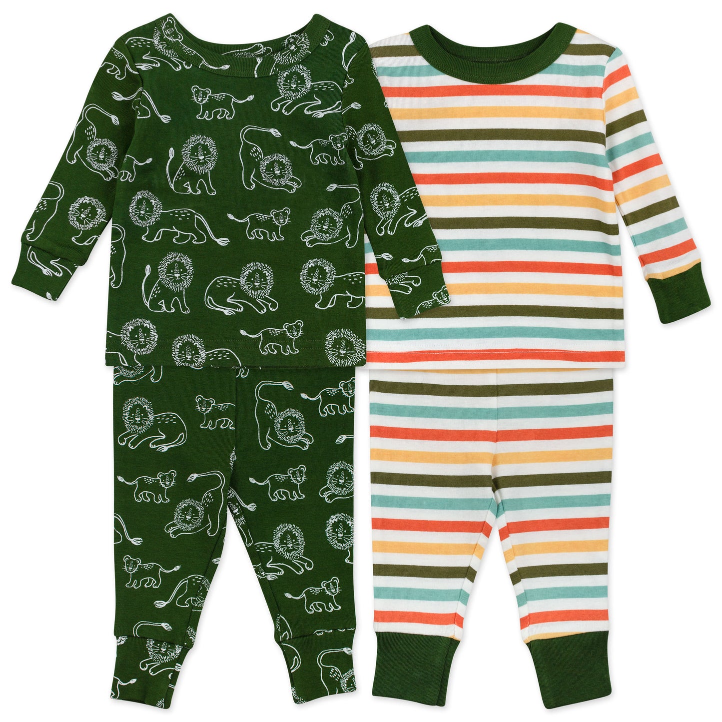 4-Piece Organic Cotton Pajama Set in Lion Print