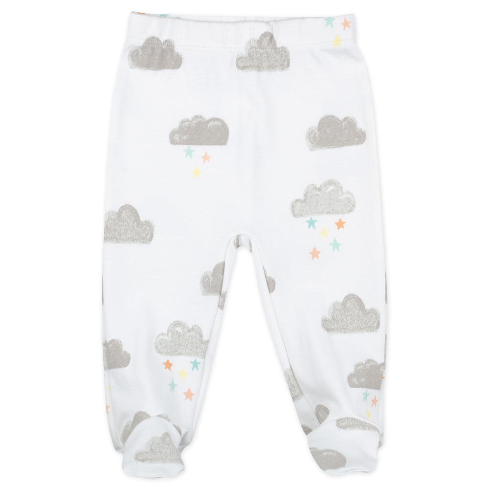 3-Piece Organic Cotton Footed Set in Cloud Print