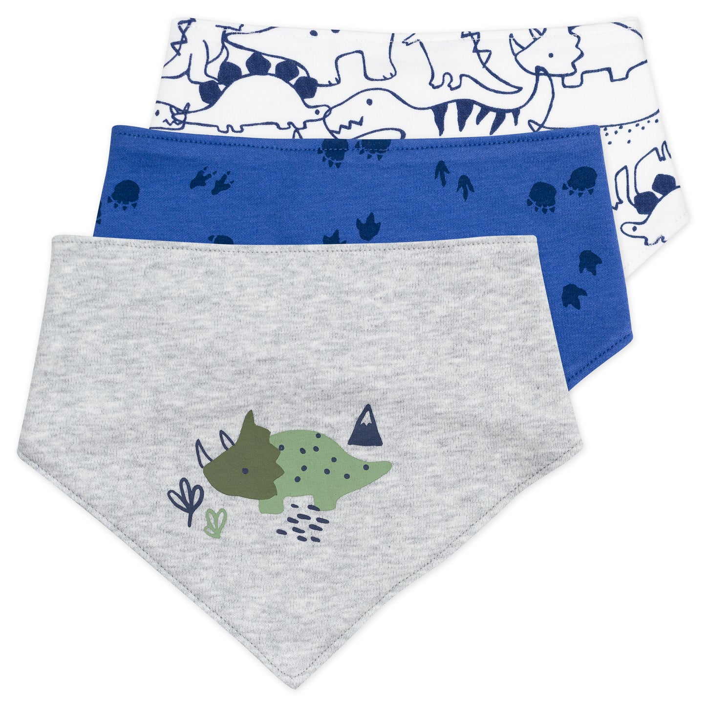 3-Pack Organic Cotton Bib in Dinosaur Prints