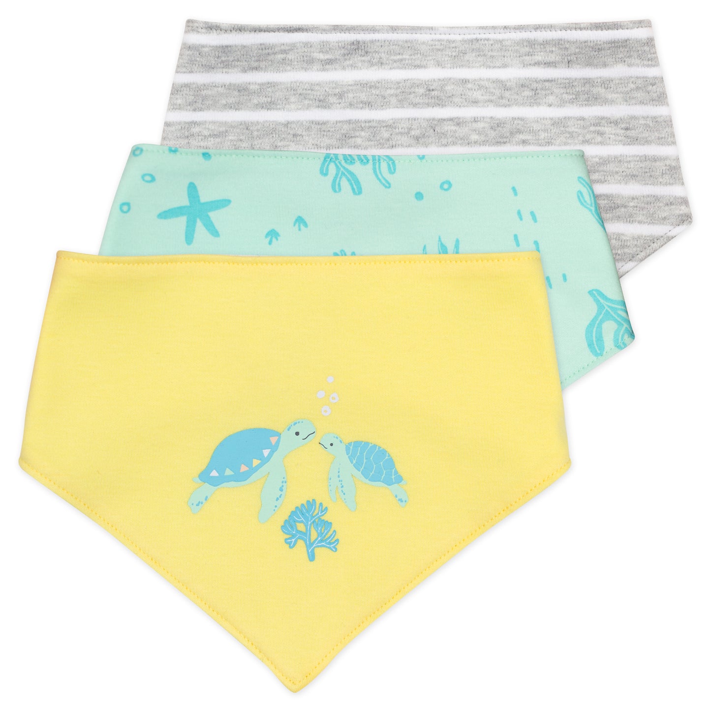 3-Pack Organic Cotton Bib in Turtle Print