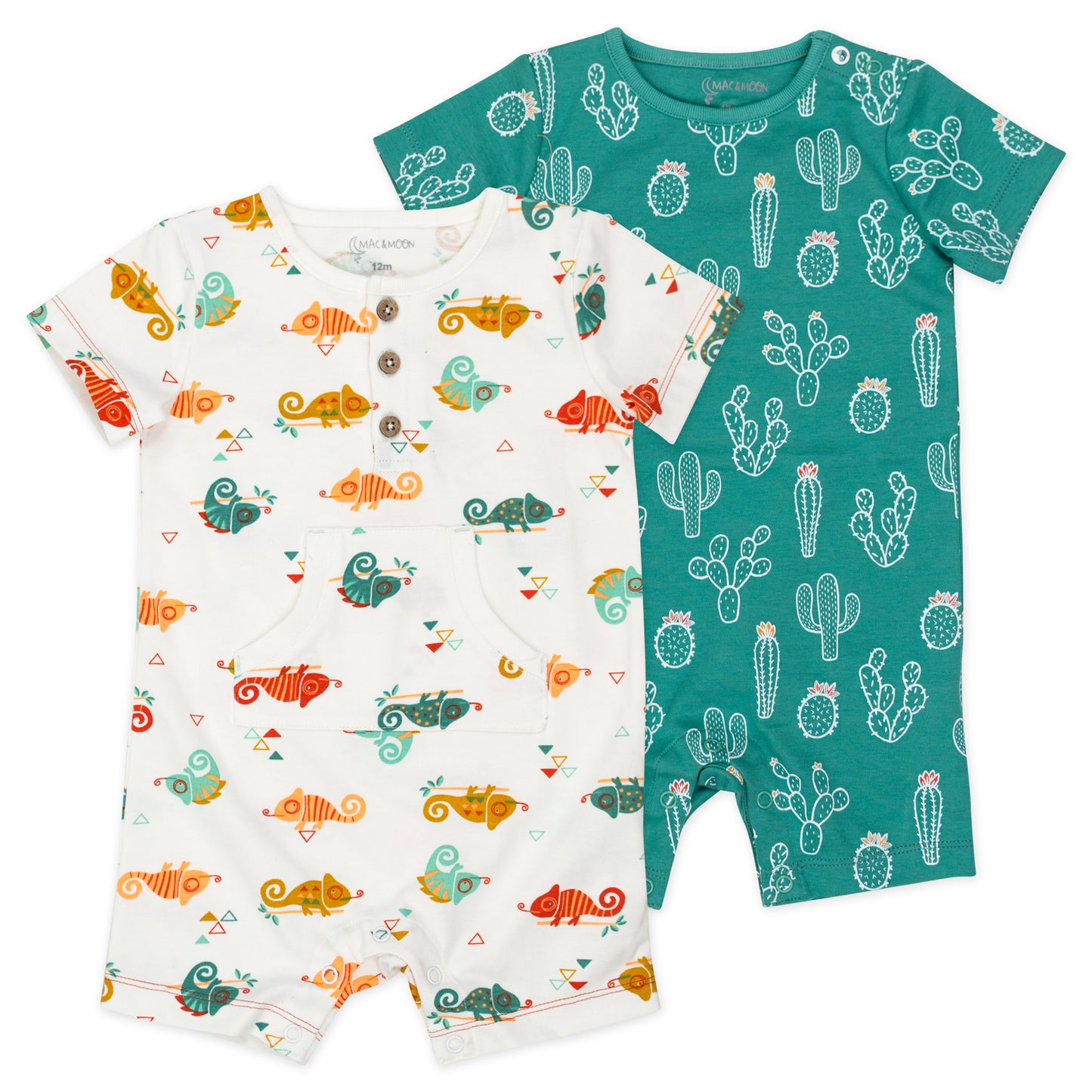 Organic Cotton 2-Pack Romper in Chameleon Print