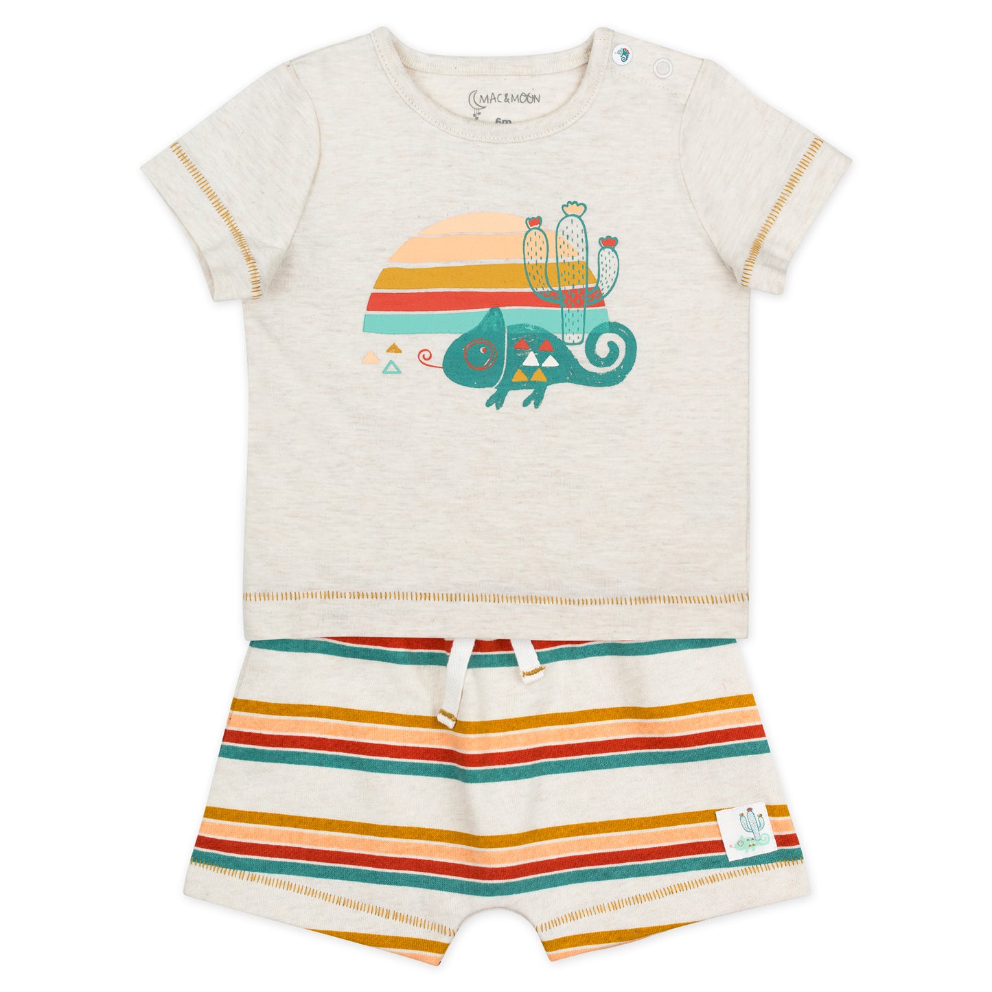 2-Piece Organic Cotton Short Set in Chameleon Print