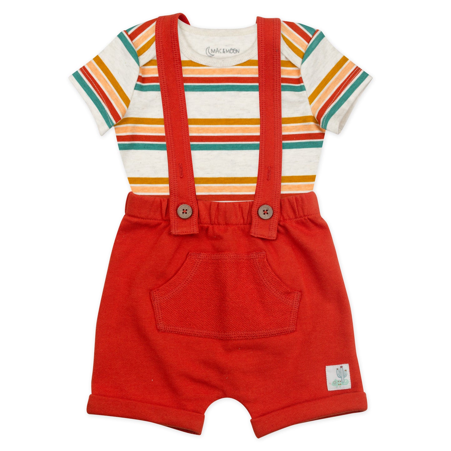 2-Piece Organic Cotton Suspender Set in Chameleon Print