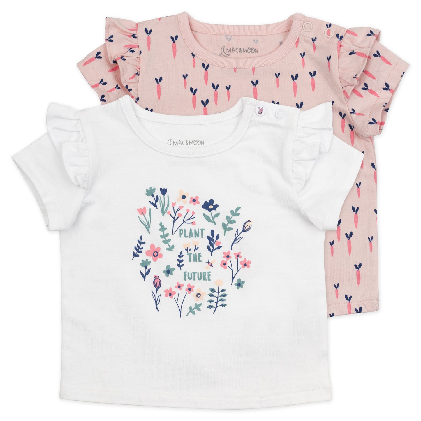 2-Pack Organic Cotton Fashion Top in Bunny Floral Print