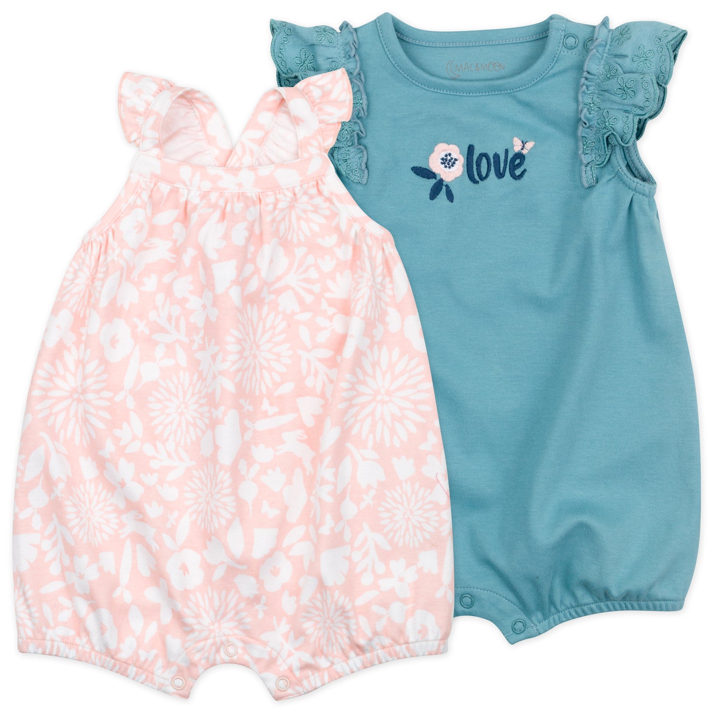 2-Pack Organic Cotton Romper in Bunny Print