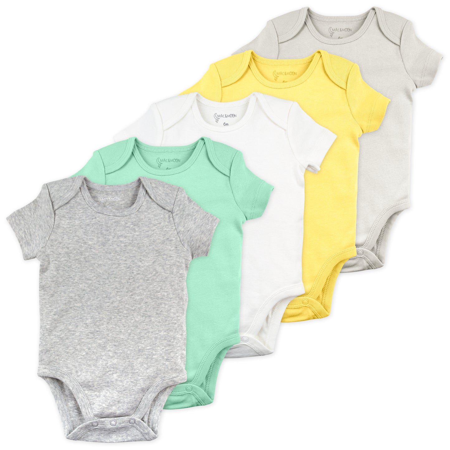 5-Pack Organic Cotton Bodysuit in Turtle Colors