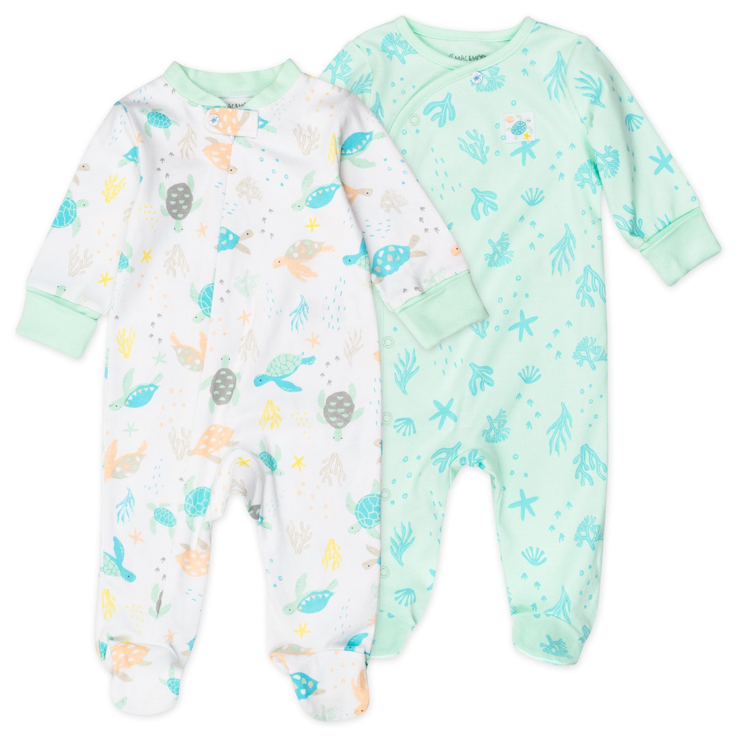 2-Pack Organic Cotton Sleep & Play in Turtle Print