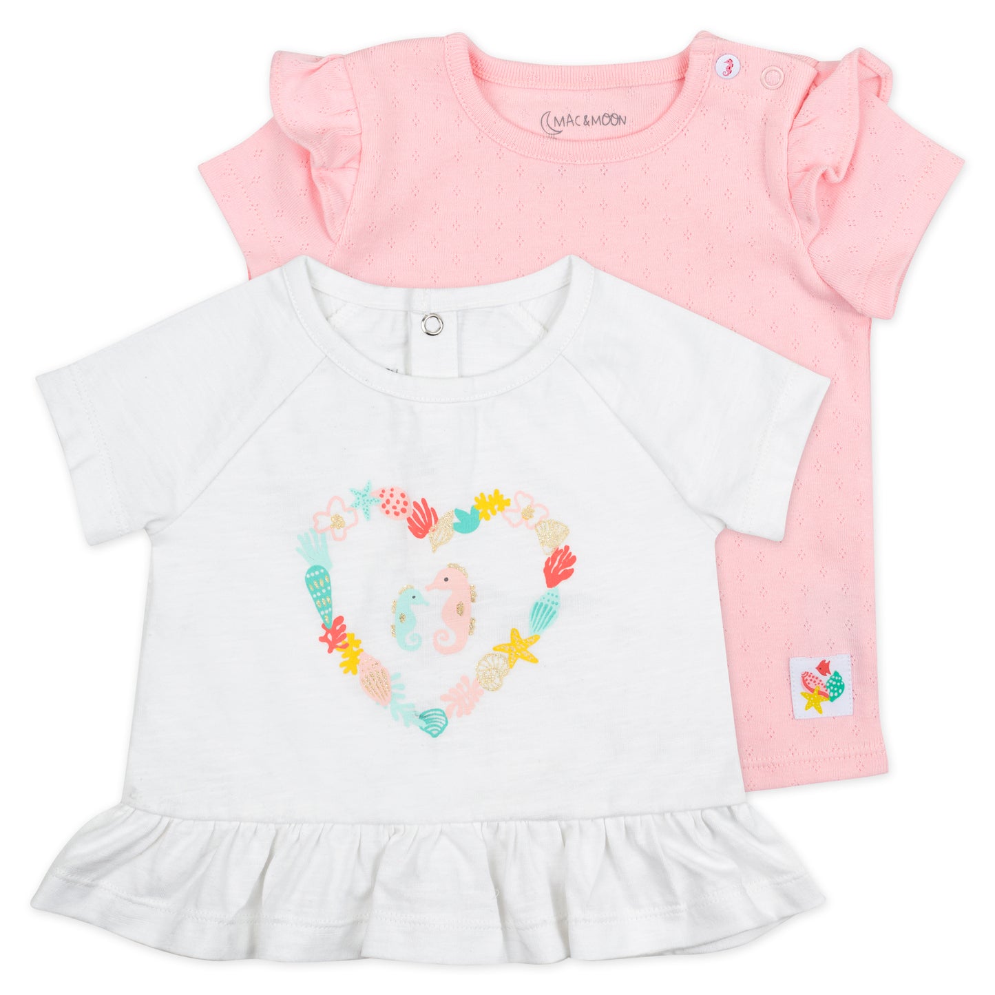 2-Pack Organic Cotton Tops in Coral Reef Print