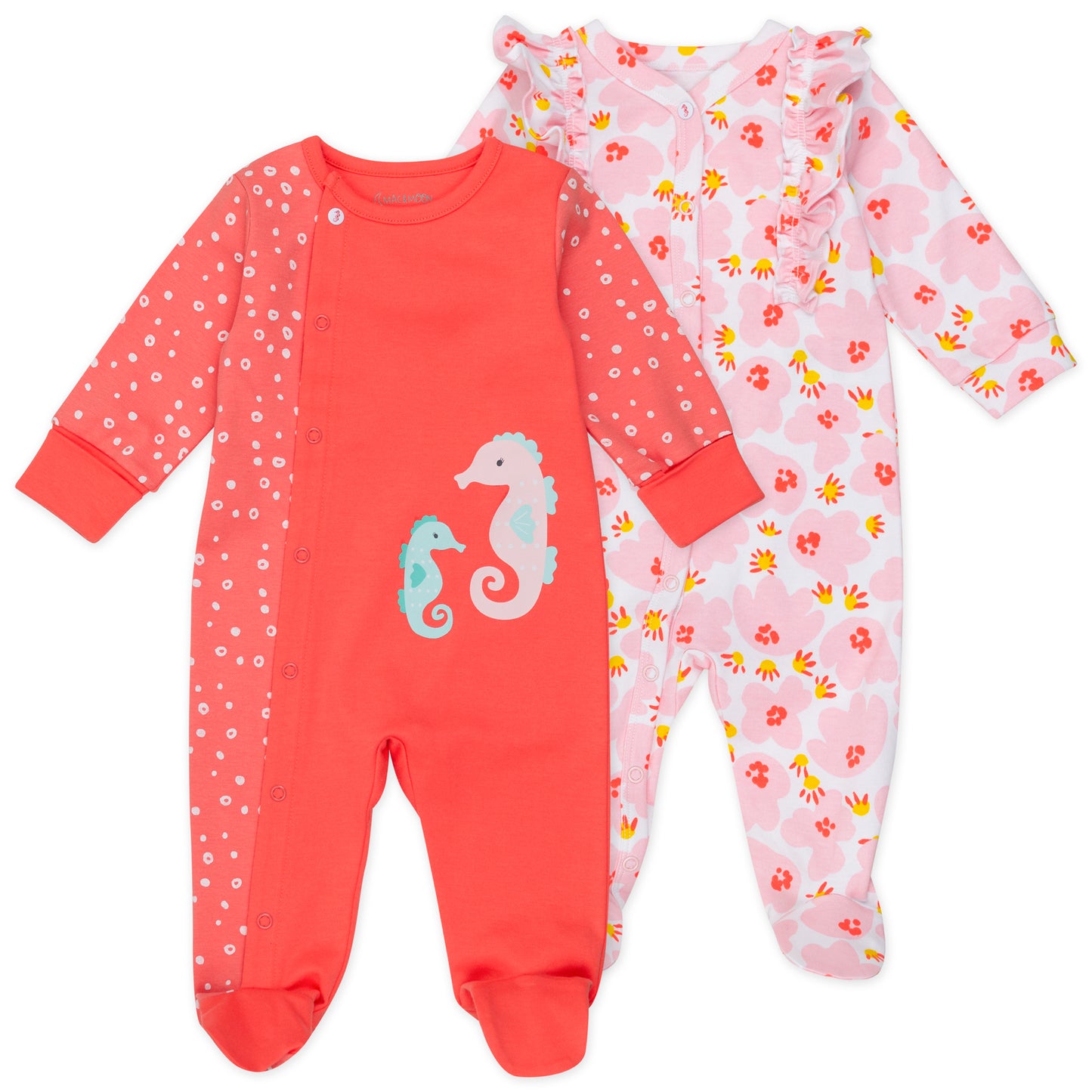 2-Pack Organic Cotton Sleep & Play in Coral Reef Print
