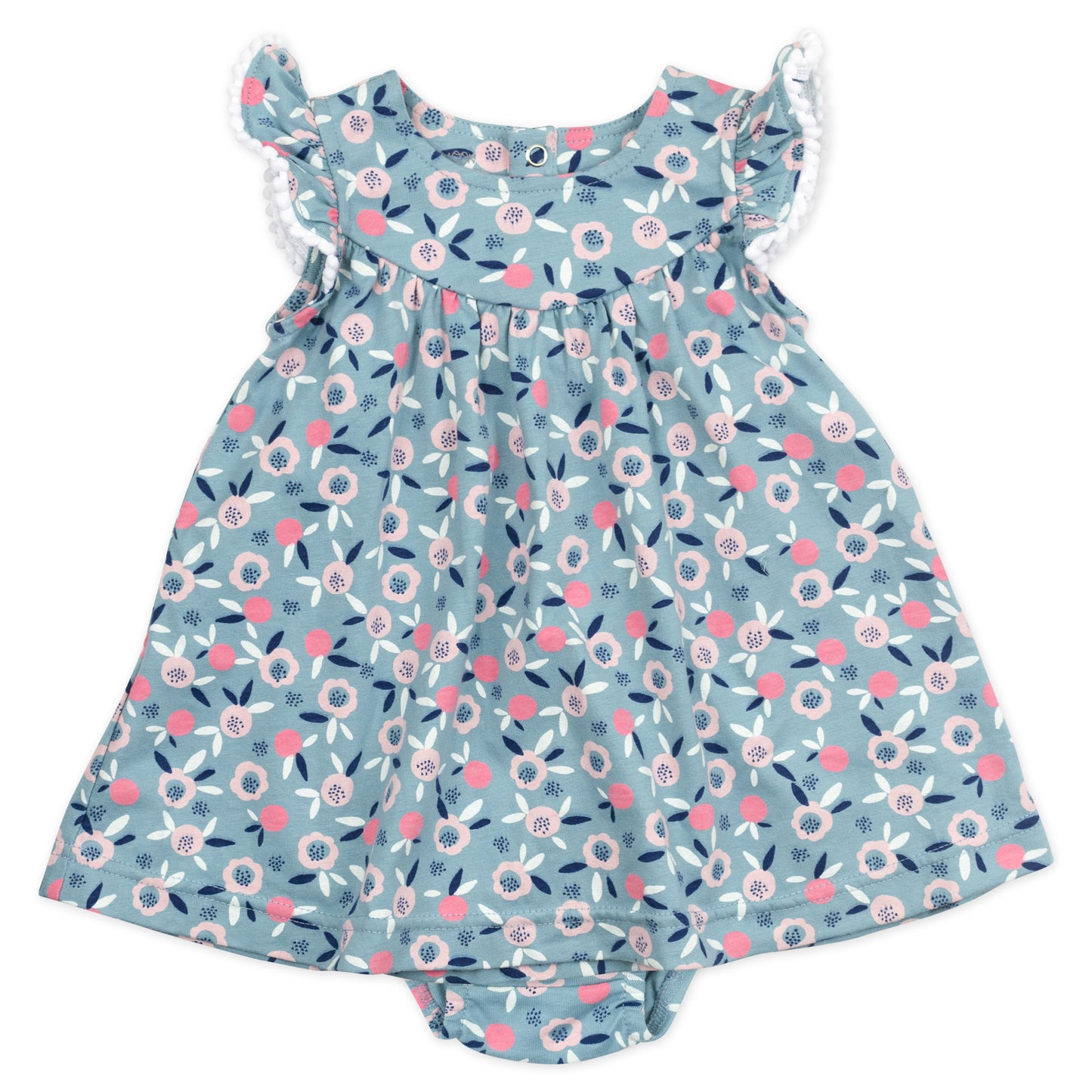 2-Piece Organic Cotton Dress Set in Bunny Floral Print