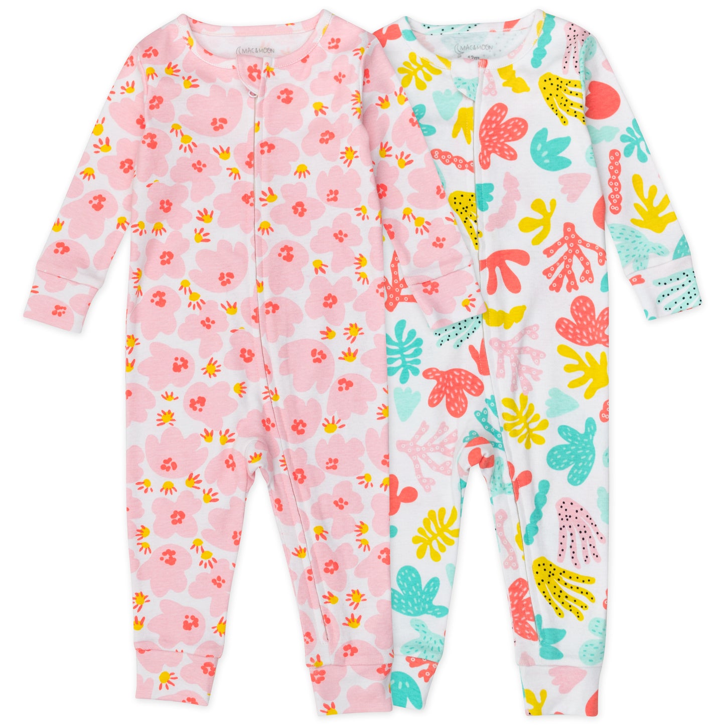 2-Pack Organic Cotton Pajamas in Coral Reef Print