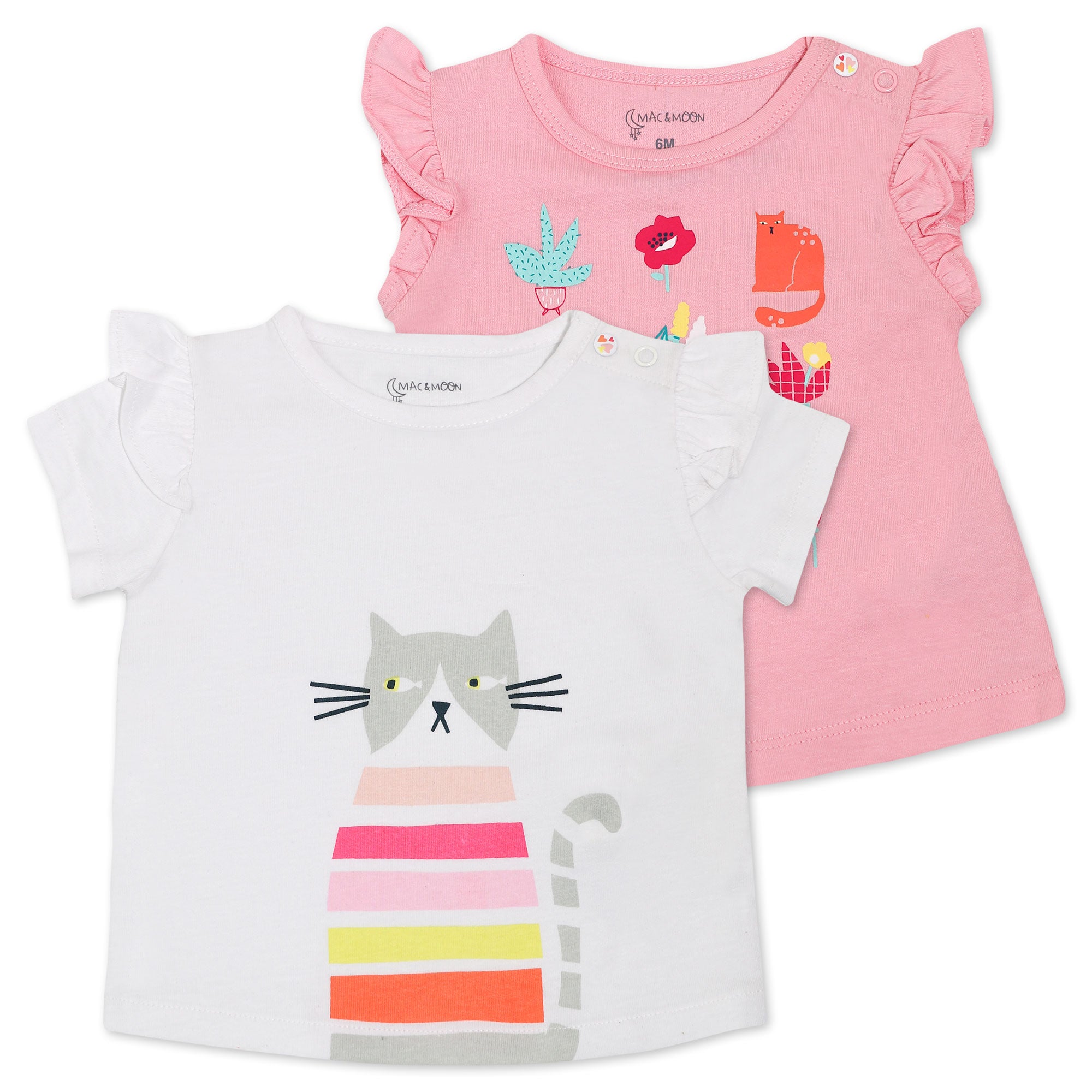 2-Pack Organic Cotton Tops in Caturday Print – Mac & Moon