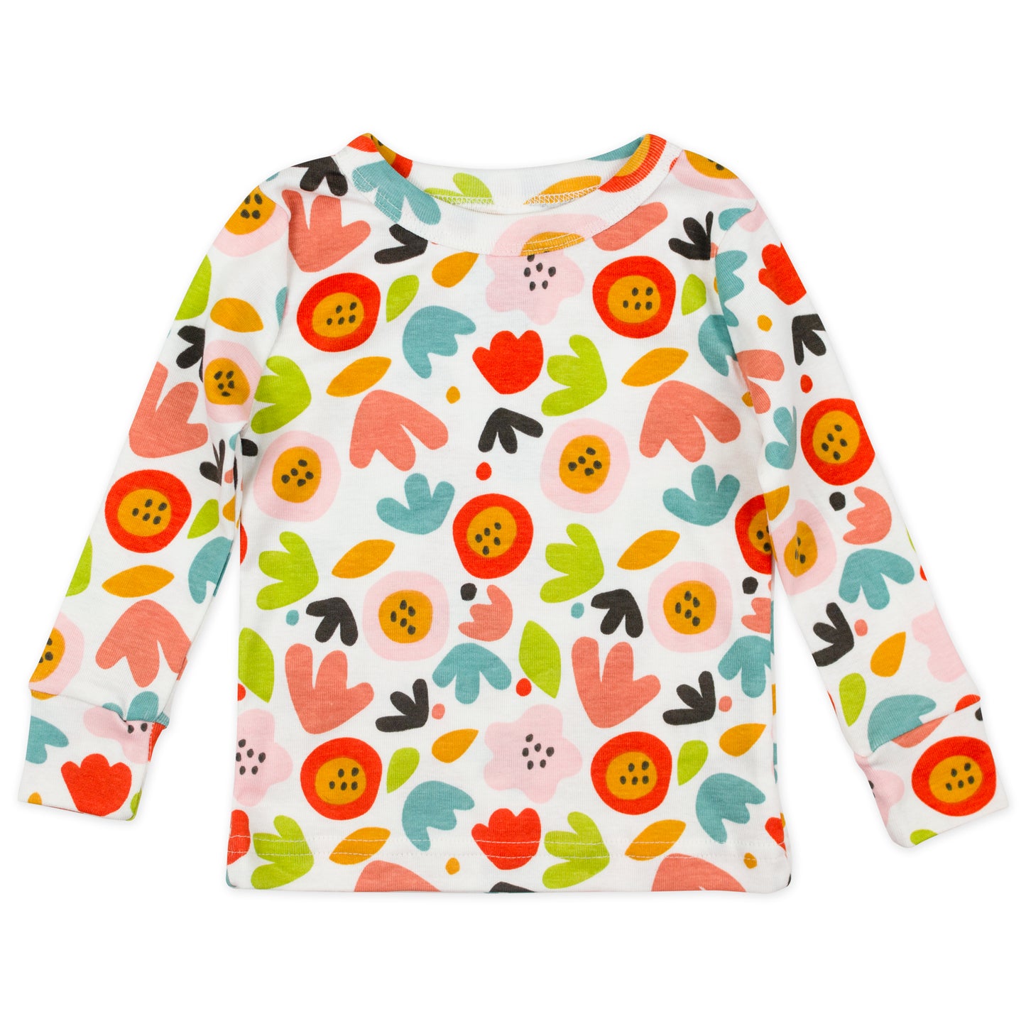 4-Piece Organic Pajama Set in Floral Fox Print