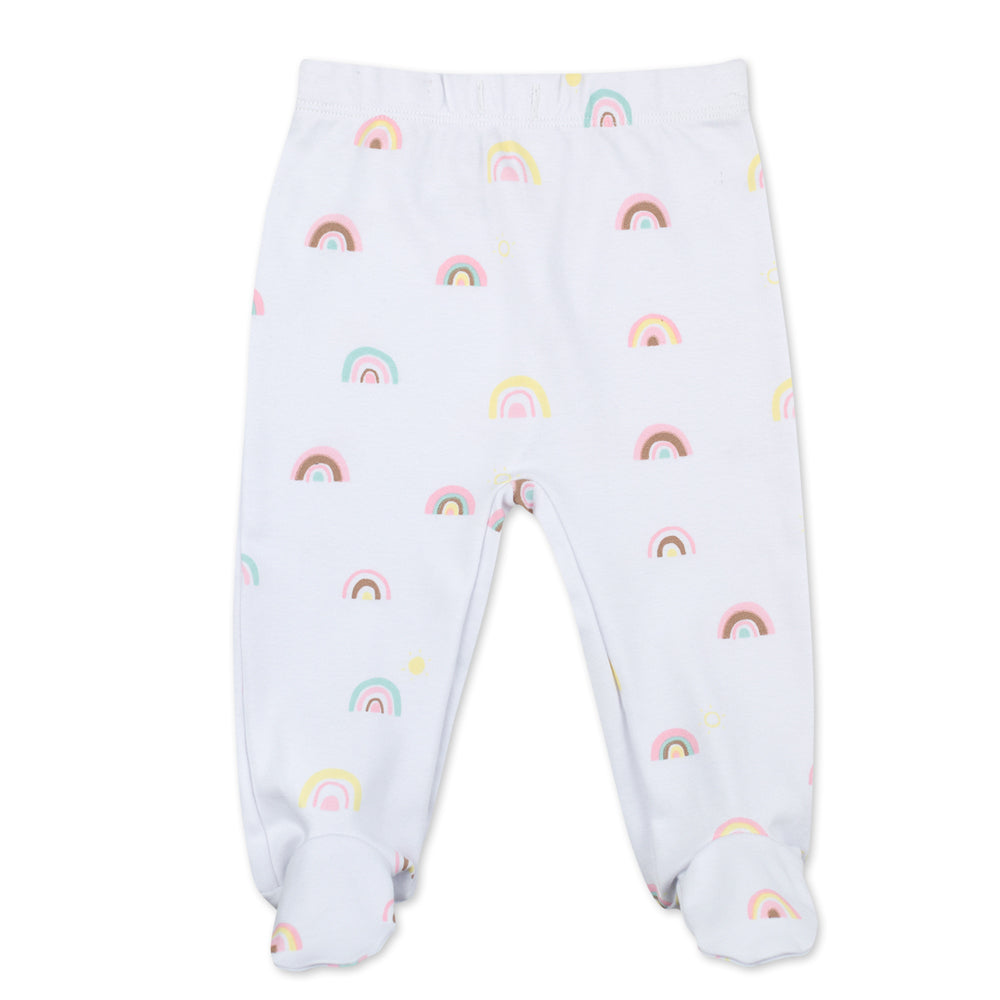 3-Piece Organic Cotton Footed Set in Rainbow