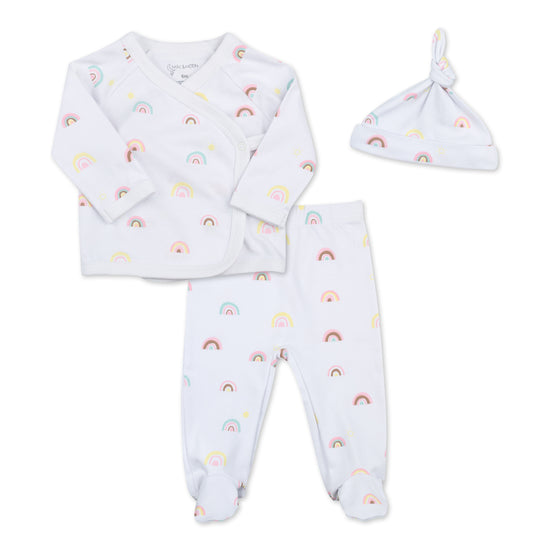 3-Piece Organic Cotton Footed Set in Rainbow