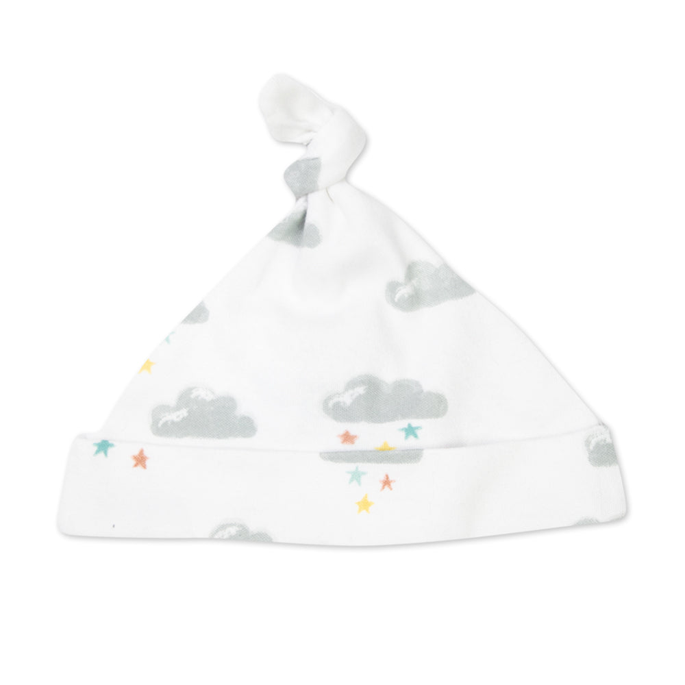 2-Piece Organic Cotton Cap & Gown Set in Cloud Print