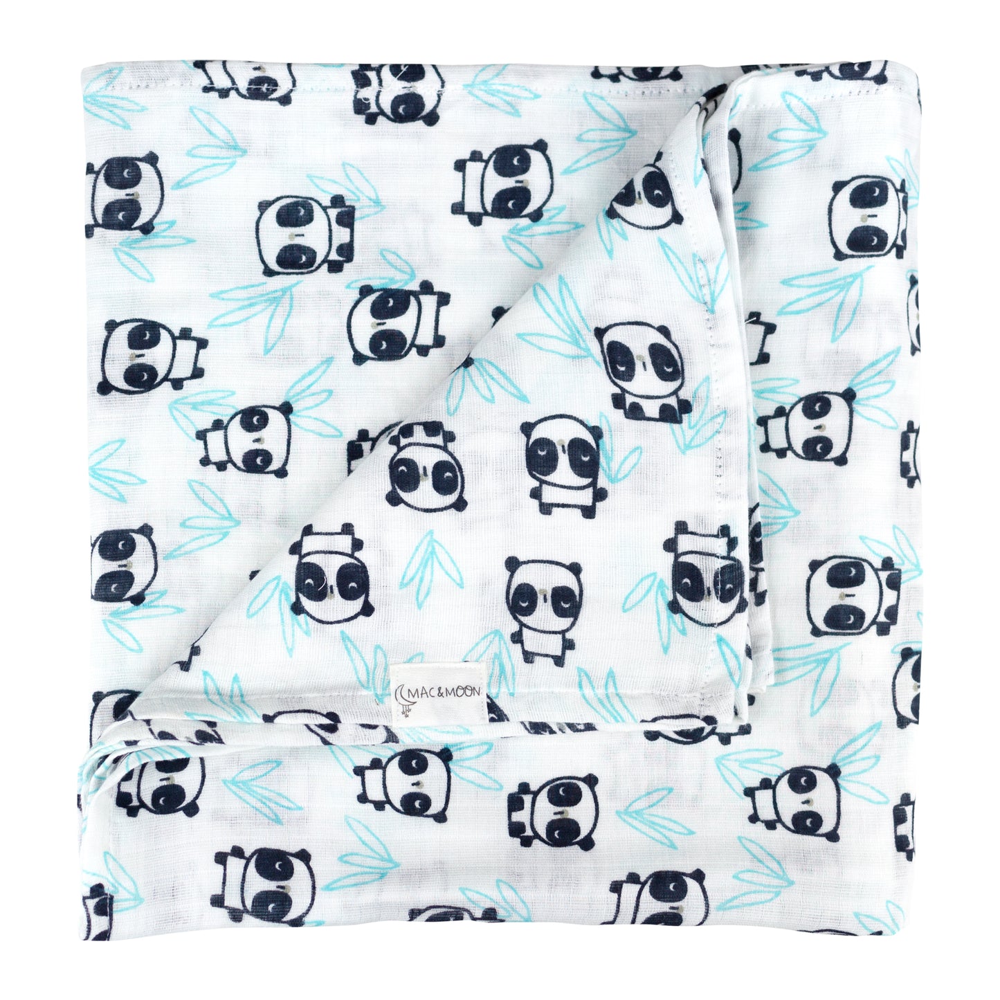 3-Pack Panda Print Muslin Swaddles