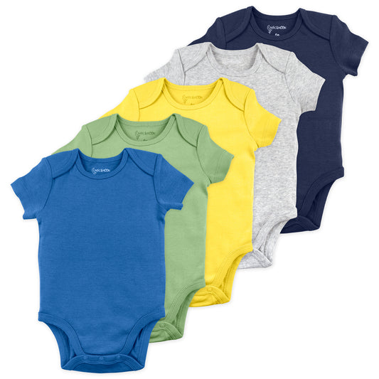 5-Pack Organic Cotton Bodysuit in Dinosaur Colors