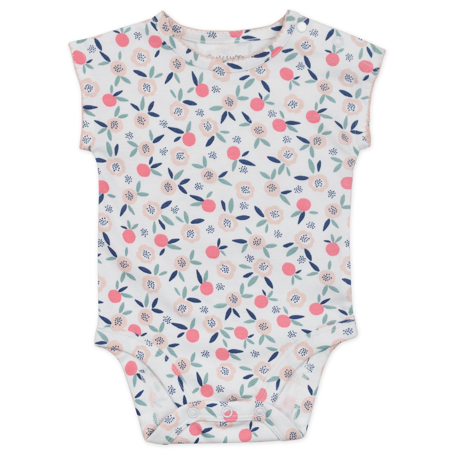 2-Piece Organic Cotton Overall Set in Bunny Floral Print
