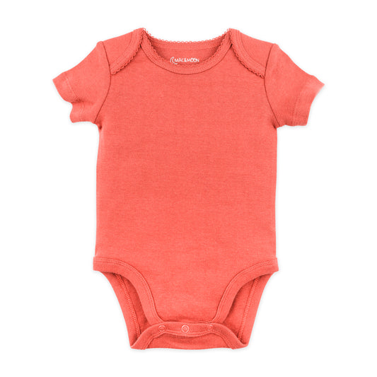 5-Pack Organic Cotton Short Sleeve Bodysuit in Coral Reef Colors