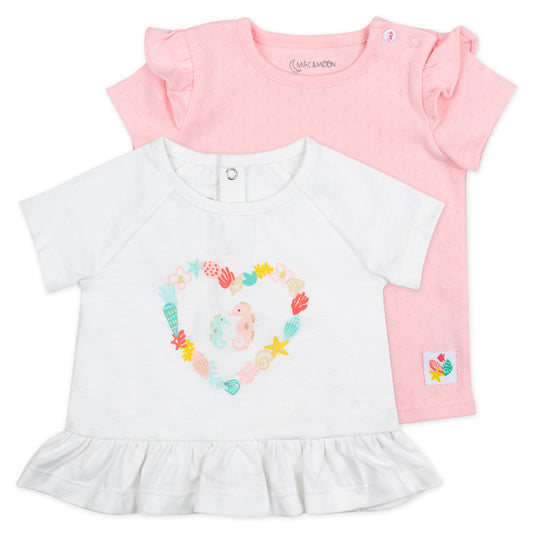 2-Pack Organic Cotton Tops in Coral Reef Print
