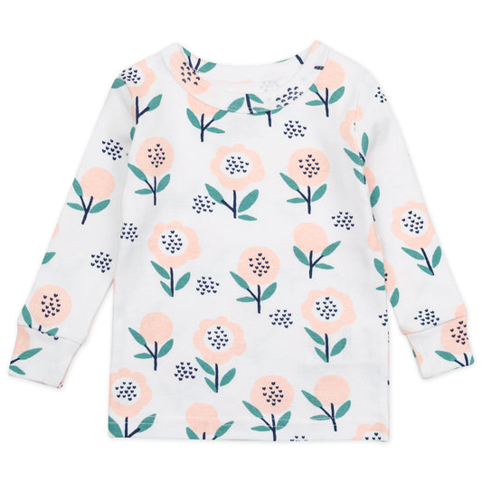 4-Piece Organic Cotton Pajama Set in Floral Print