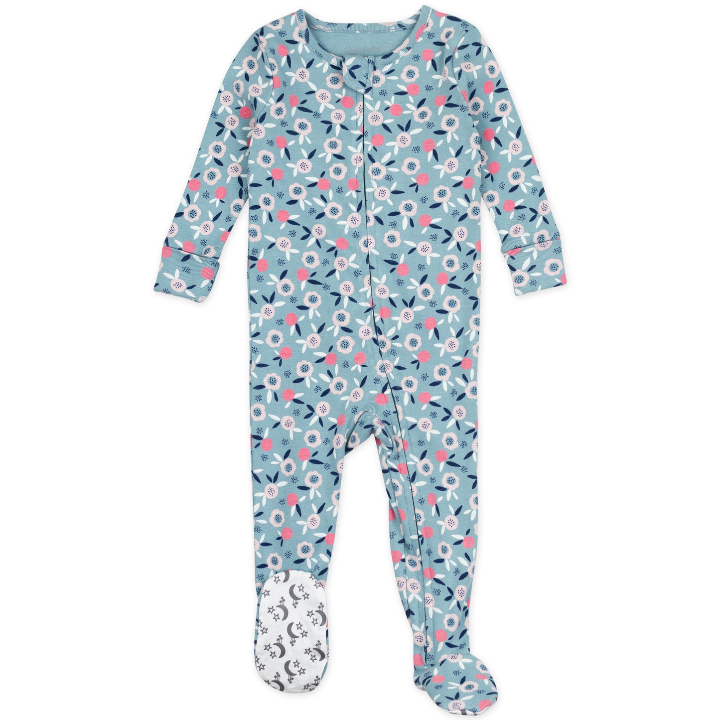 2-Pack Organic Cotton Footed Pajamas in Bunny Floral Print