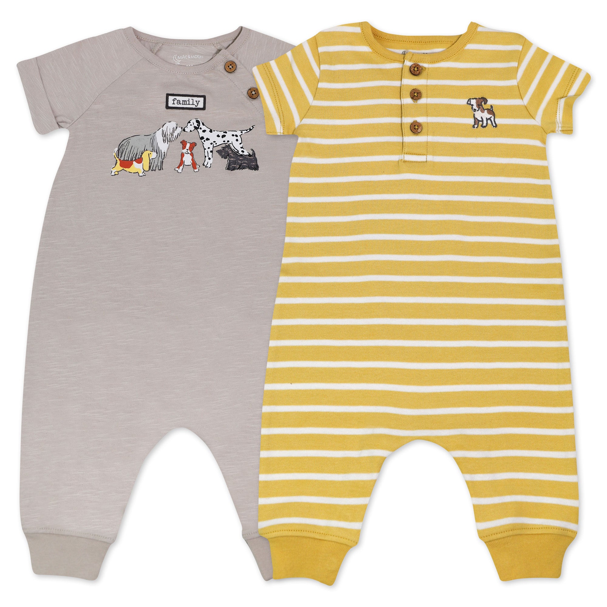 Organic Cotton 2-Pack Coverall in Furry Friends Print – Mac & Moon