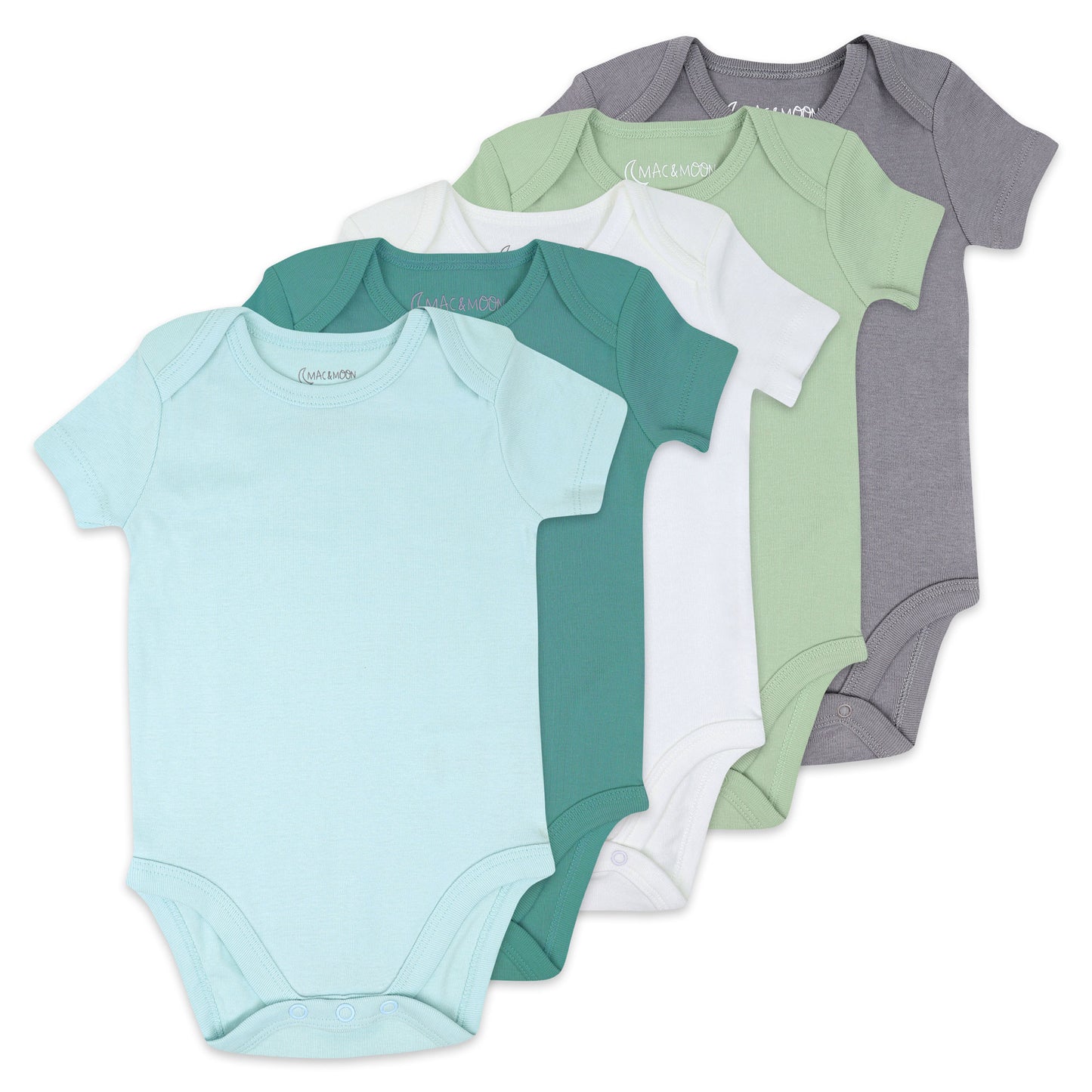 5-Pack Organic Cotton Bodysuit in Rhino Buddies Colors