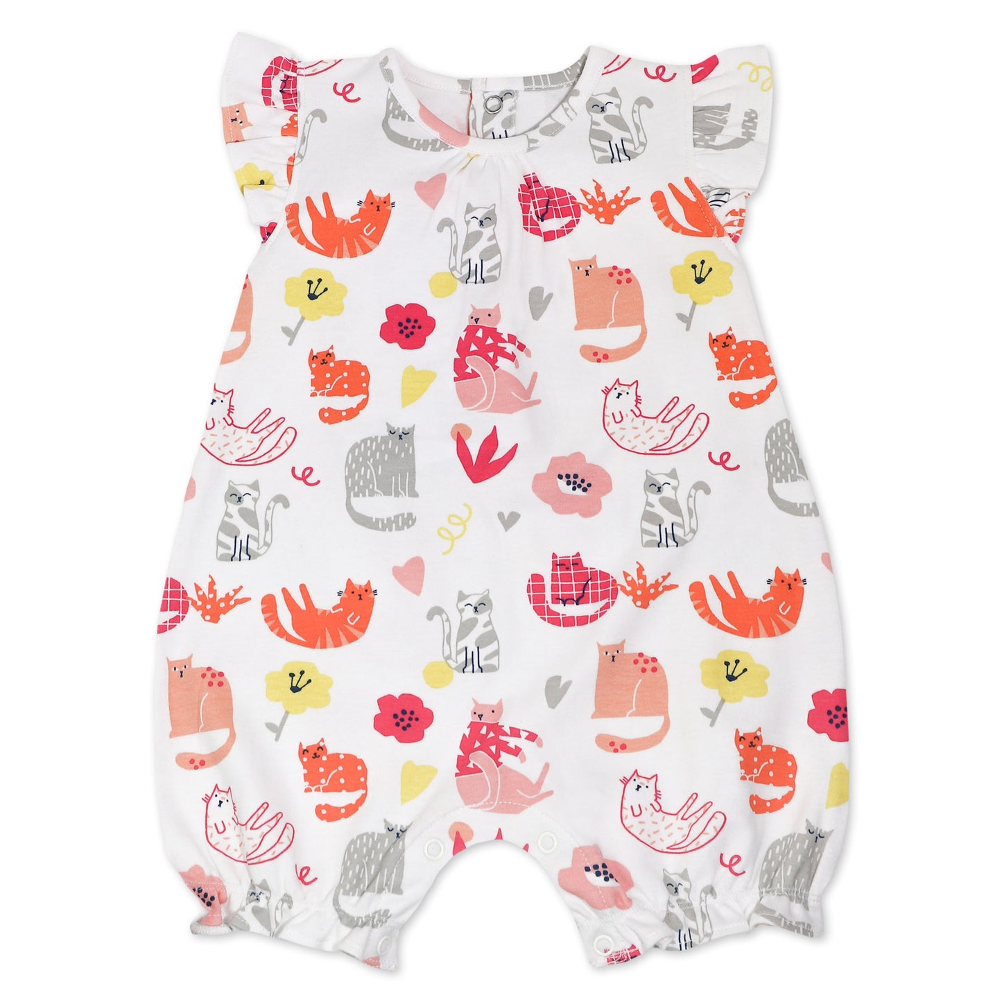 Organic Cotton 2-Pack Romper in Caturday Print