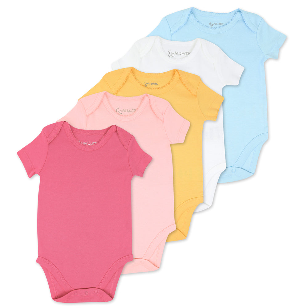 Organic Cotton 5-Pack Bodysuit in Elephant Blooms Colors
