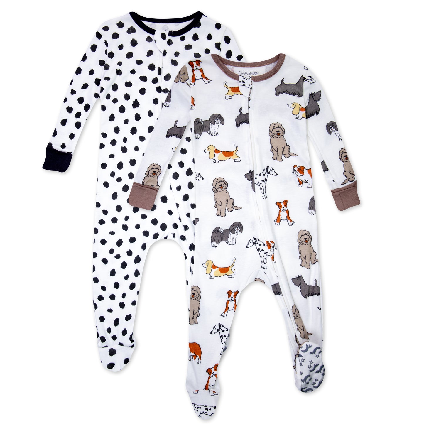 Organic Cotton 2-Pack Footed Pajamas in Furry Friends Print